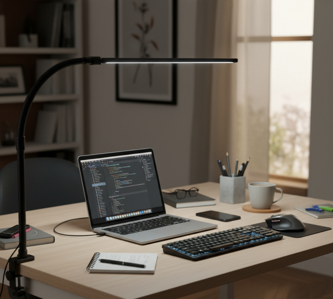 Alora Desk Lamp | Adjustable LED Light Bar, Clamp Mount