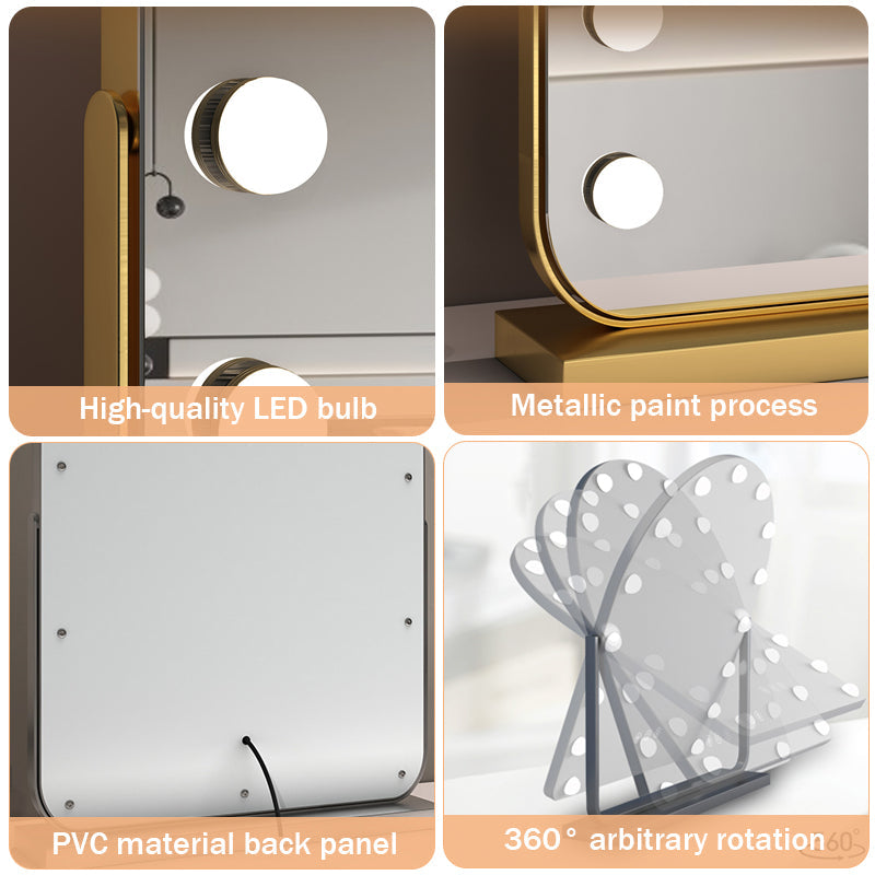 Arden Hollywood Mirror | LED Lighted, Adjustable Brightness, 360-Degree Rotation