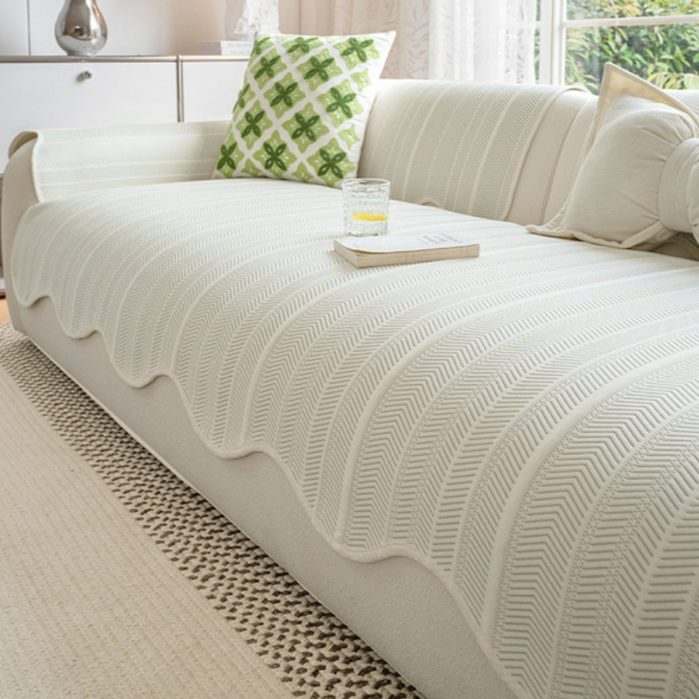 Aurelia Sofa Cover | Herringbone Pattern, Soft Microfiber for Pets 0