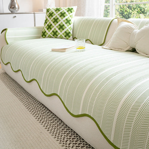 Aurelia Sofa Cover | Herringbone Pattern, Soft Microfiber for Pets 1