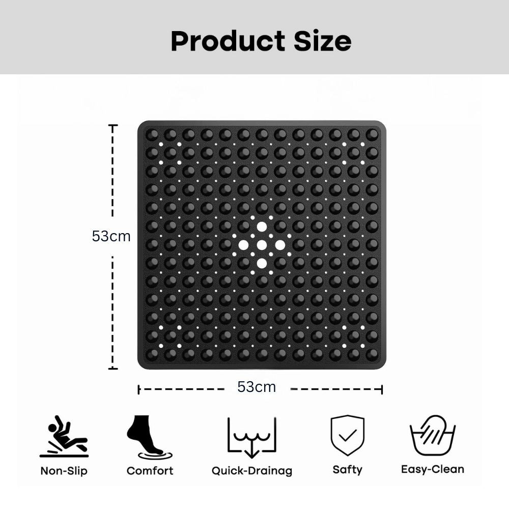 Blythe Bath Mat | Non-Slip PVC with Strong Suction Cups