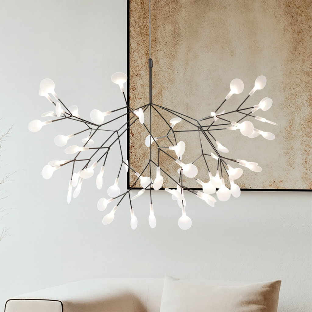 Branwen Chandelier | Modern LED Glass Globe, Adjustable Height