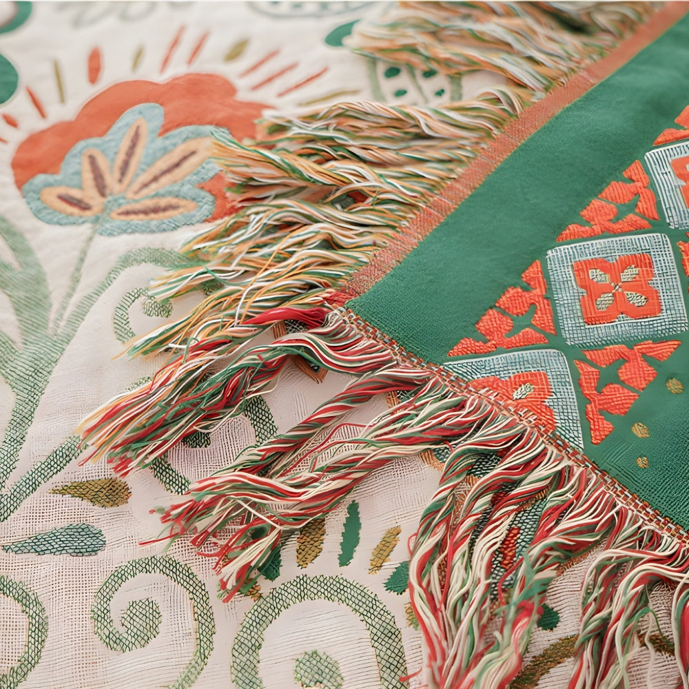Breezy Reversible Blanket | Cotton Gauze, Boho Floral Design