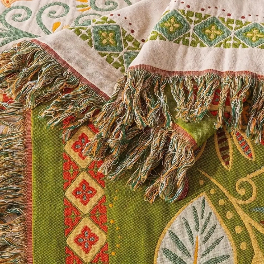 Breezy Reversible Blanket | Cotton Gauze, Boho Floral Design