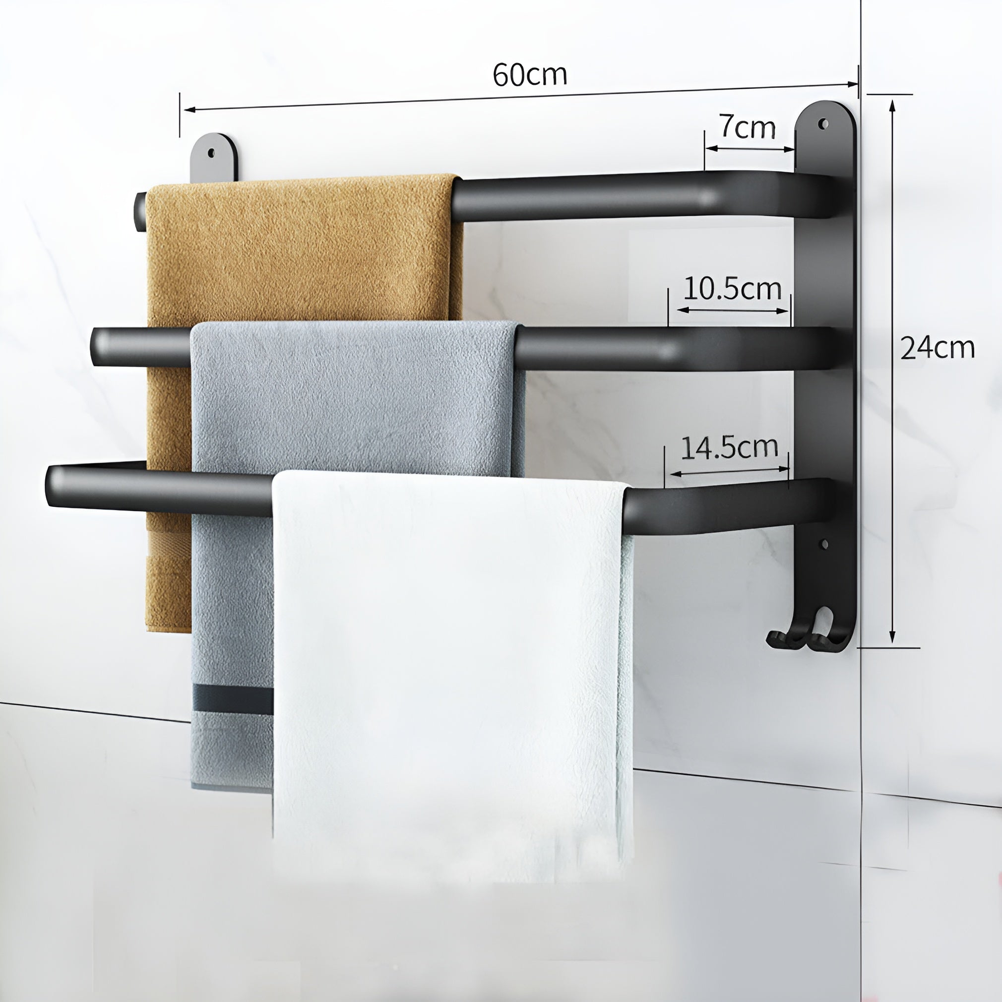 Brenna Towel Rail Radiator | Wall Mounted Aluminium, Double or Triple Bar