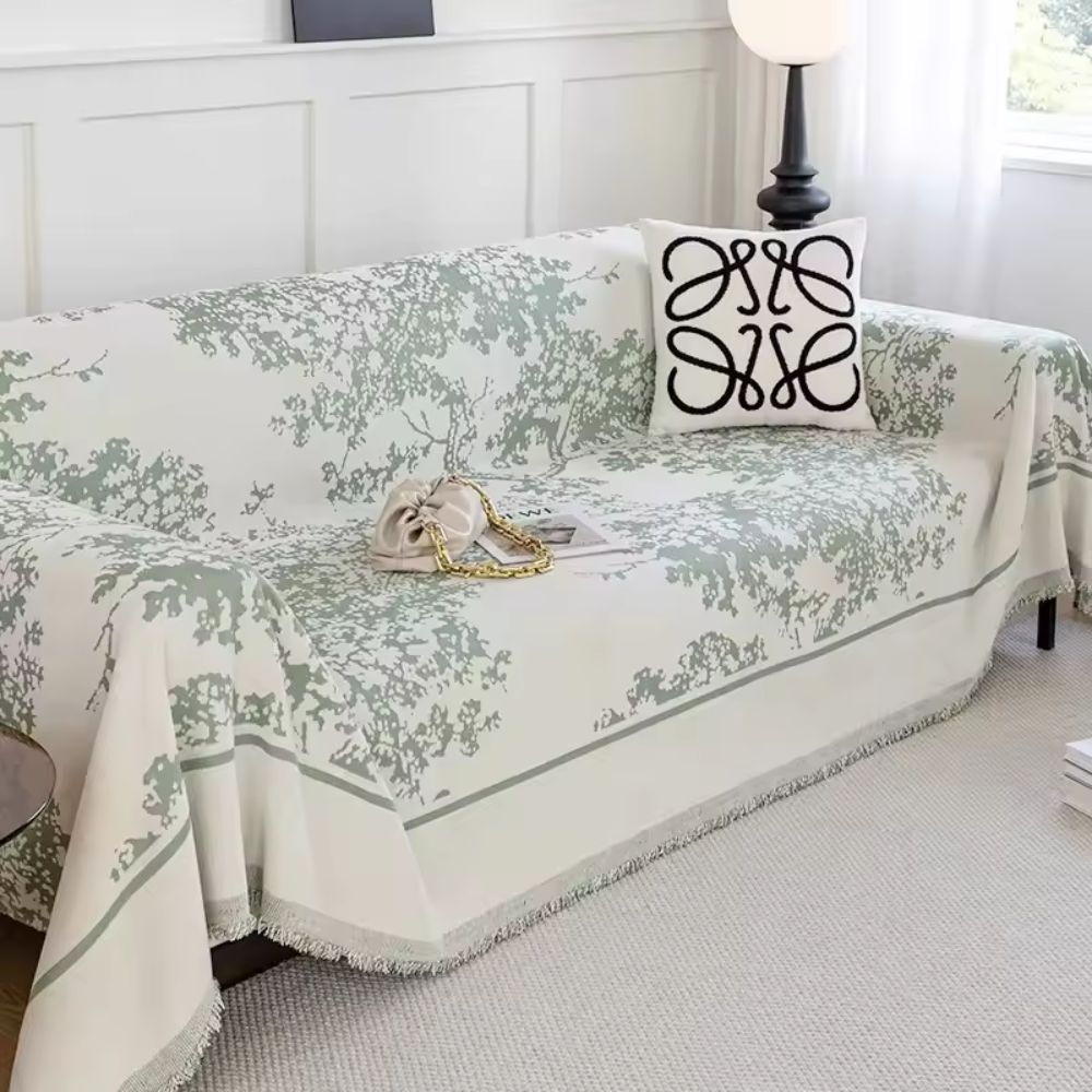 Cleo Sofa Cover | Soft Chenille Floral Design, Pet-Friendly Slipcover 0