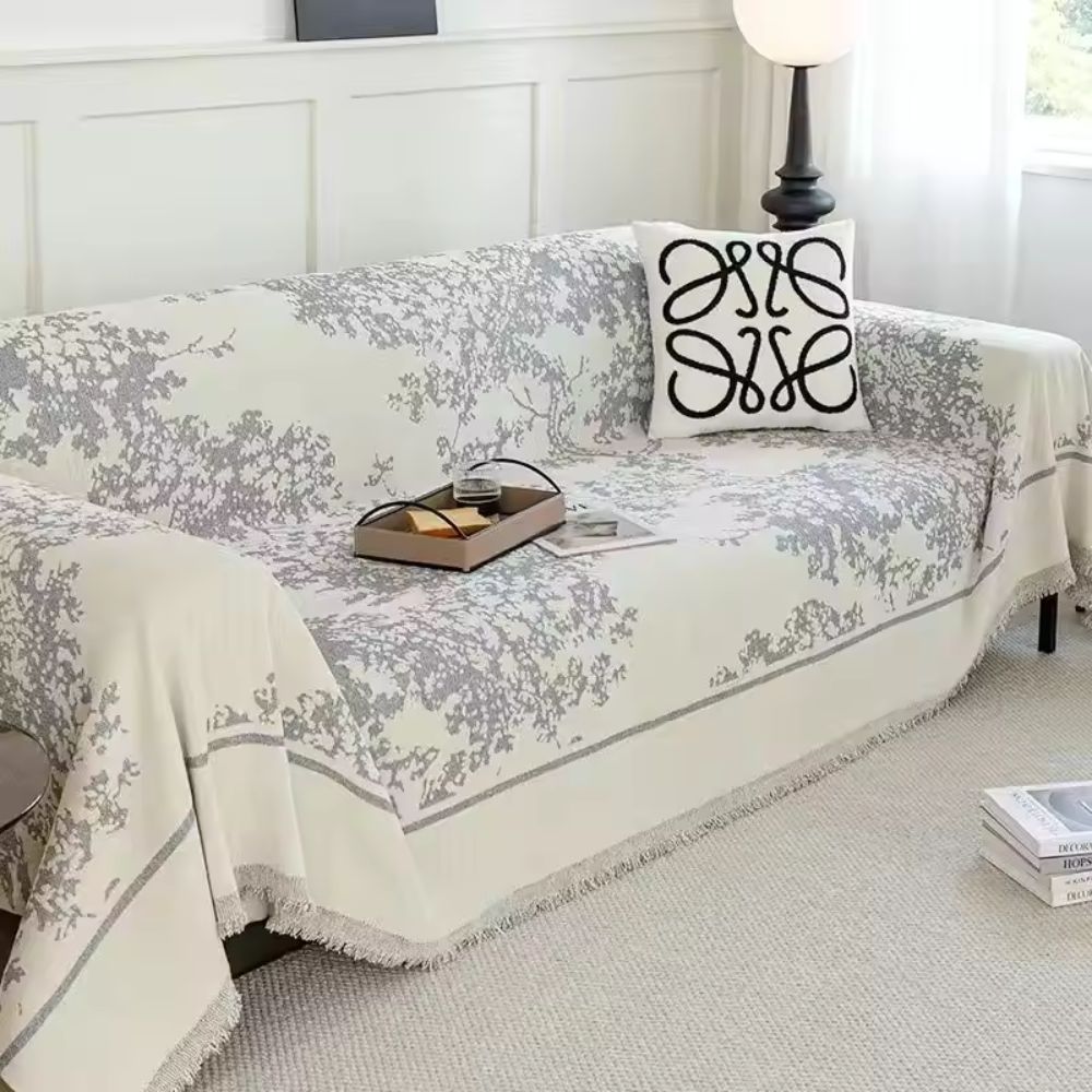 Cleo Sofa Cover | Soft Chenille Floral Design, Pet-Friendly Slipcover 1