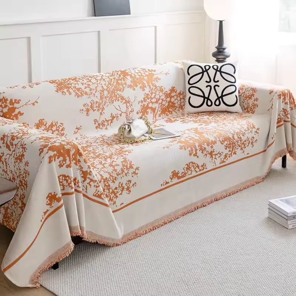 Cleo Sofa Cover | Soft Chenille Floral Design, Pet-Friendly Slipcover 2