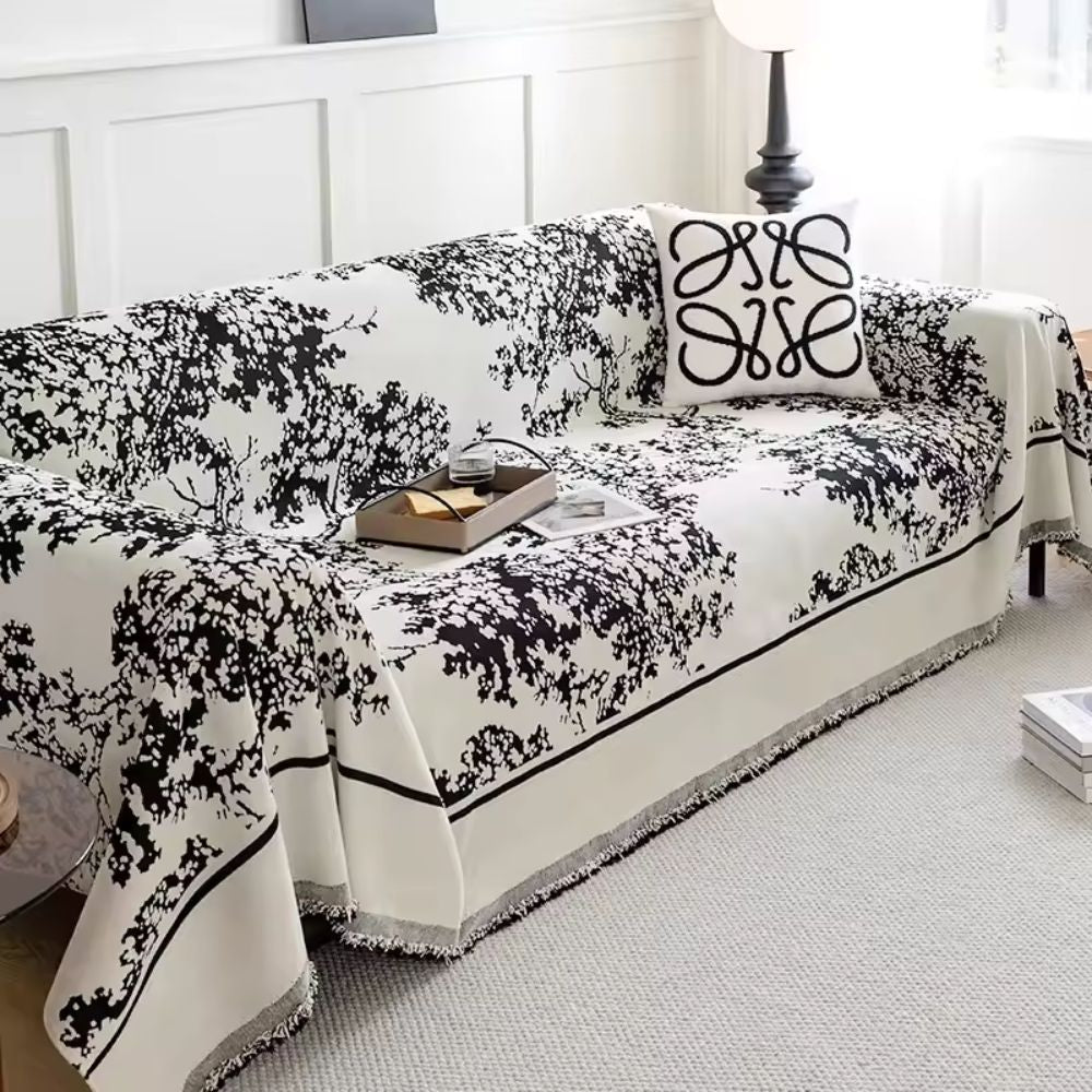 Cleo Sofa Cover | Soft Chenille Floral Design, Pet-Friendly Slipcover 3