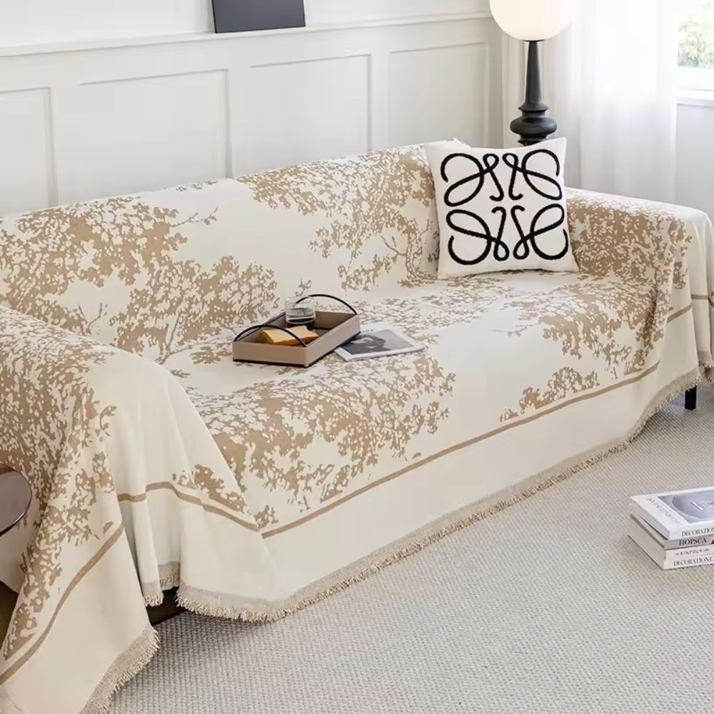 Cleo Sofa Cover | Soft Chenille Floral Design, Pet-Friendly Slipcover 4