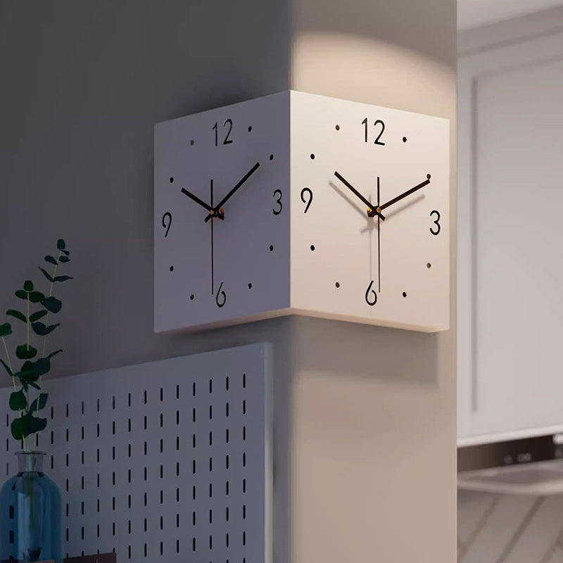 Cora Modern Wall Clock | Double-Sided, Metal Frame, Digital Display