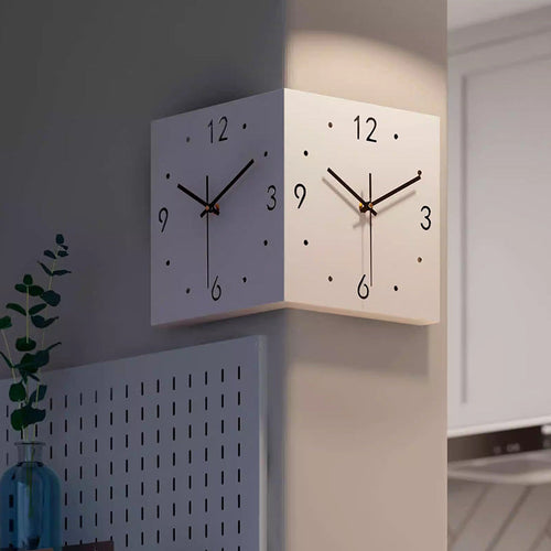 Cora Modern Wall Clock | Double-Sided, Metal Frame, Digital Display
