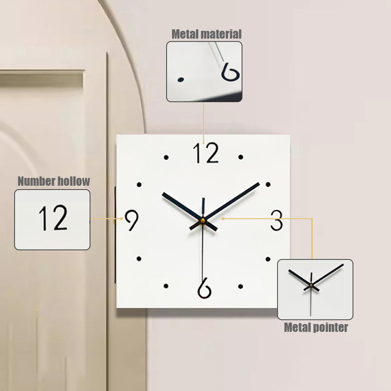 Cora Modern Wall Clock | Double-Sided, Metal Frame, Digital Display