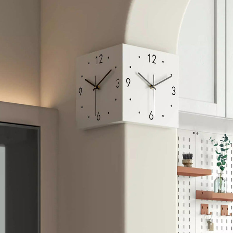 Cora Modern Wall Clock | Double-Sided, Metal Frame, Digital Display