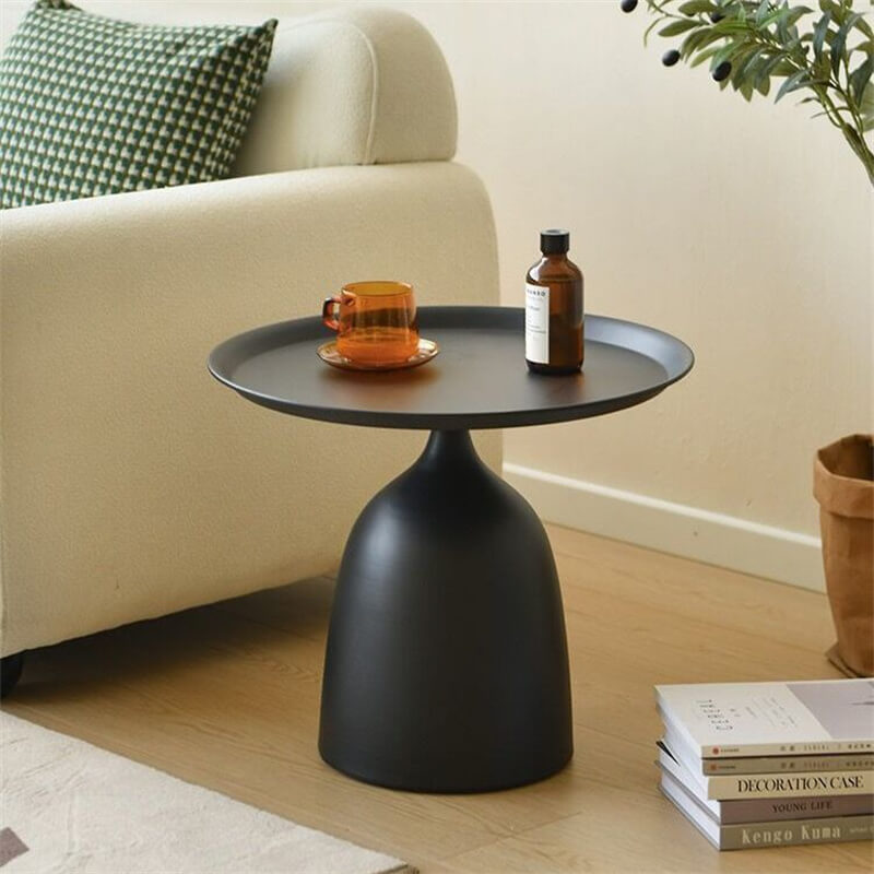 Cora Round Tray Table | Durable Iron, Removable Top, Ideal for Coffee or Bed Use