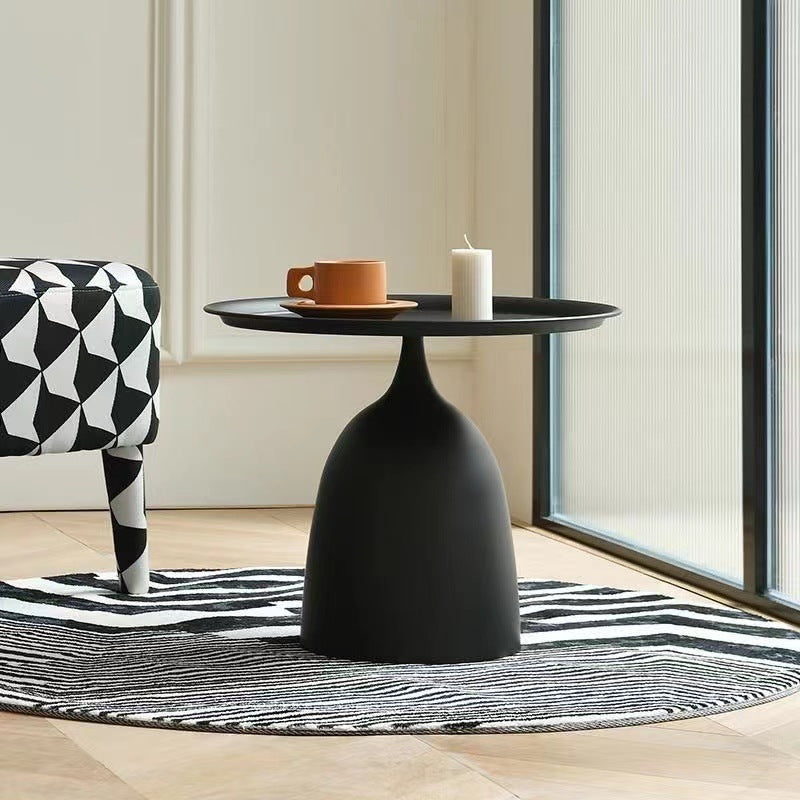 Cora Round Tray Table | Durable Iron, Removable Top, Ideal for Coffee or Bed Use