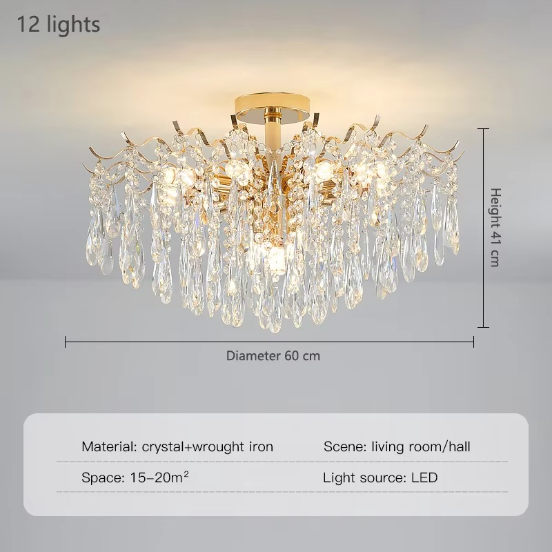 Creslin Chandelier Light | Curved Branch Design, Adjustable LED Lighting