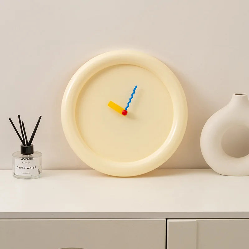 Creston Modern Wall Clock | Silent Creamy Design for Home or Kitchen