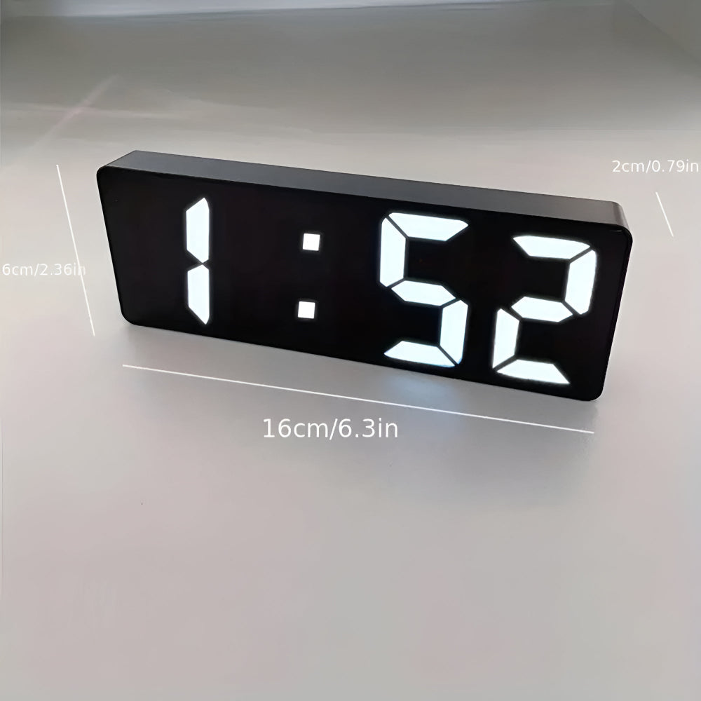 Daxon LED Mirror Alarm Clock | Dual Power, Adjustable Snooze, Digital Display