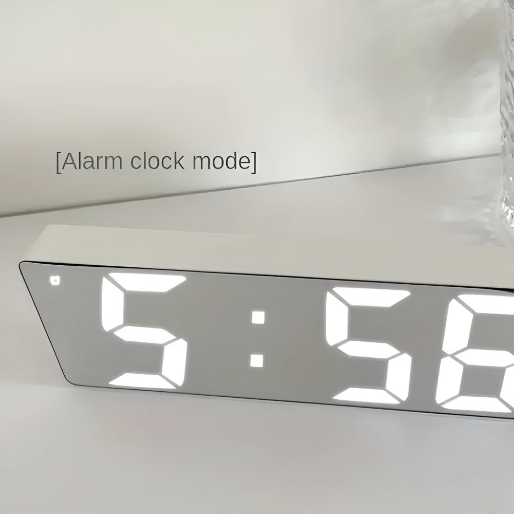 Daxon LED Mirror Alarm Clock | Dual Power, Adjustable Snooze, Digital Display