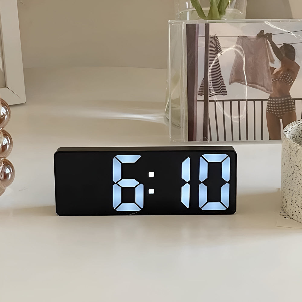Daxon LED Mirror Alarm Clock | Dual Power, Adjustable Snooze, Digital Display