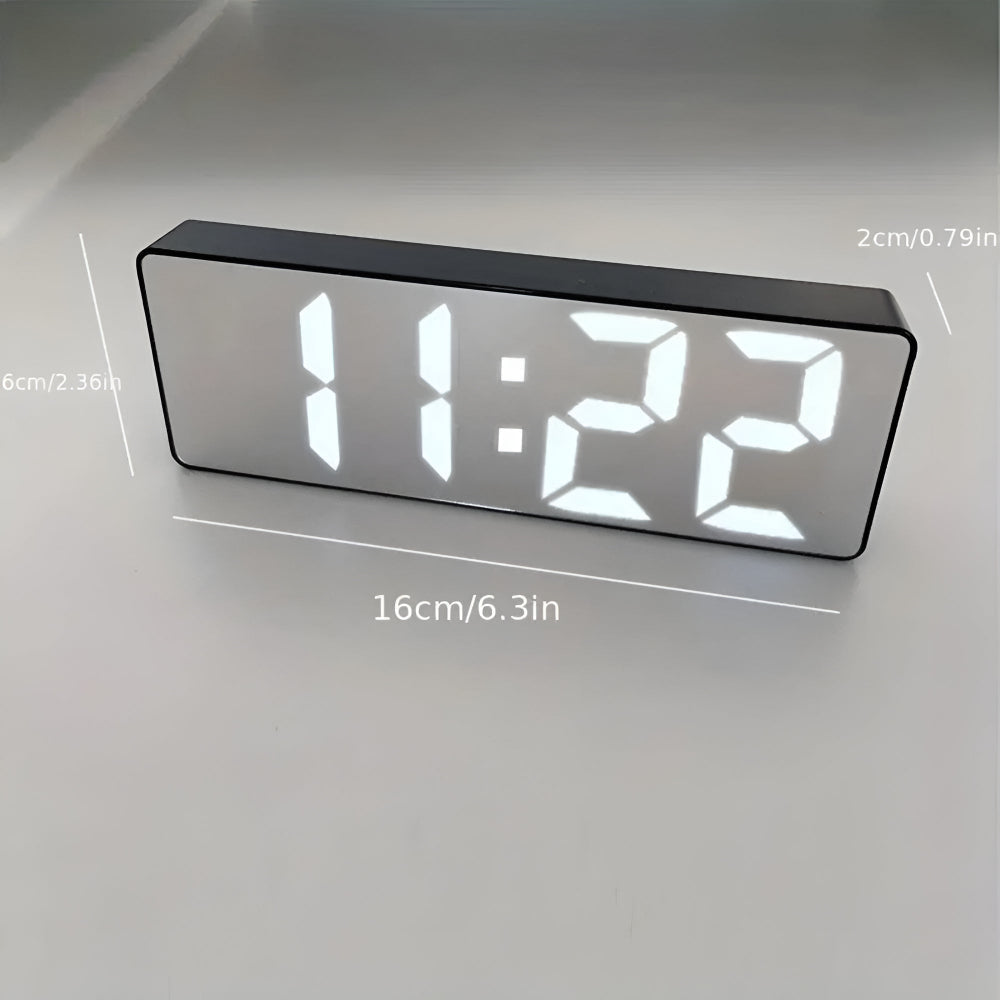 Daxon LED Mirror Alarm Clock | Dual Power, Adjustable Snooze, Digital Display