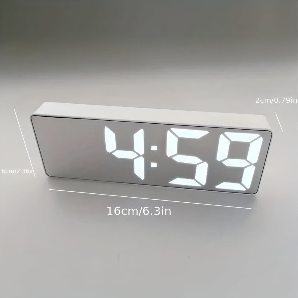 Daxon LED Mirror Alarm Clock | Dual Power, Adjustable Snooze, Digital Display