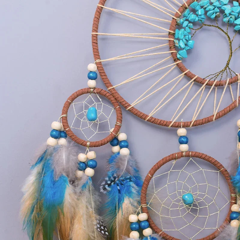 Dorian Dream Catcher Wall Art | Vintage Design with Natural Stone and Tree of Life