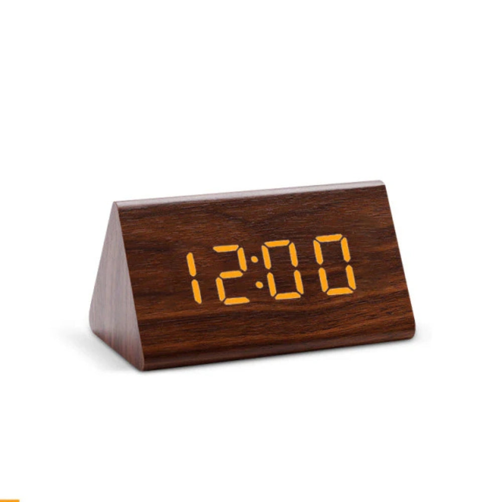 Elora Wooden LED Alarm Clock | Digital Display, Sound Control, Adjustable Brightness