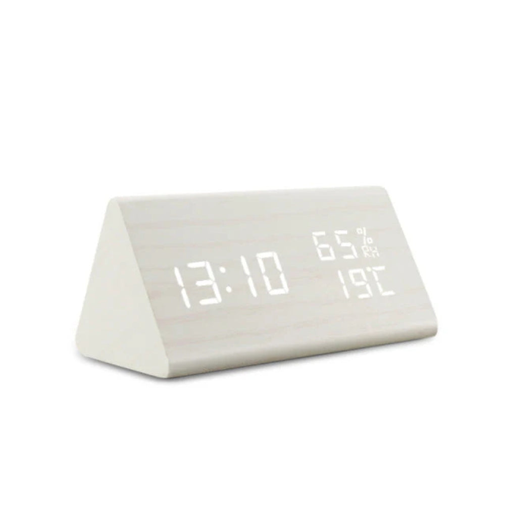 Elora Wooden LED Alarm Clock | Digital Display, Sound Control, Adjustable Brightness