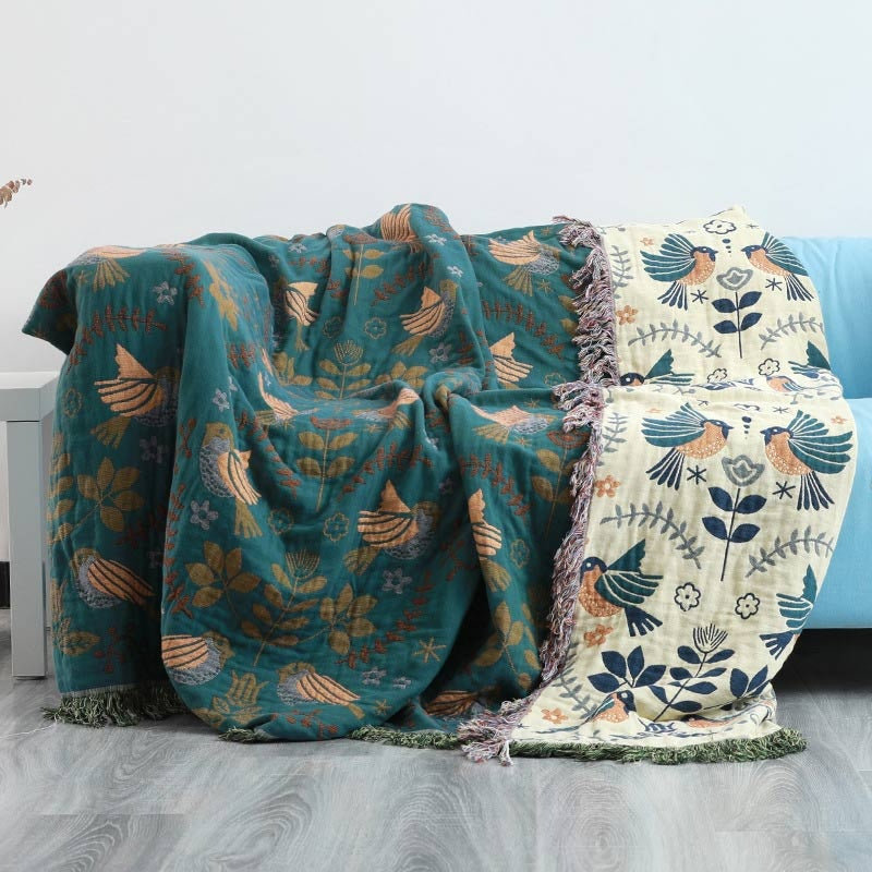 Fjord Reversible Blanket | 100% Cotton, Scandinavian Design