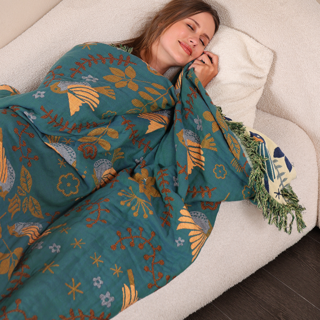 Fjord Reversible Blanket | 100% Cotton, Scandinavian Design