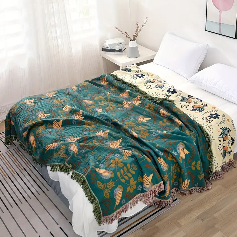 Fjord Reversible Blanket | 100% Cotton, Scandinavian Design