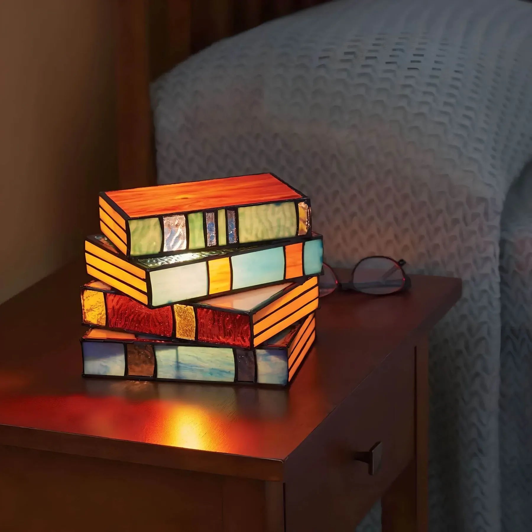 Galen Stained Glass Table Lamp | Handcrafted, Warm Ambient Glow