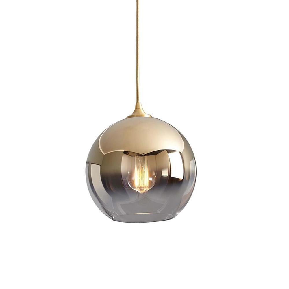 Gleam Pendant Light | Smokey Glass Globe for Kitchen Island Lighting