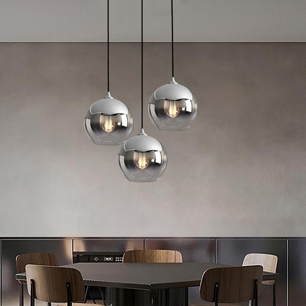 Gleam Pendant Light | Smokey Glass Globe for Kitchen Island Lighting