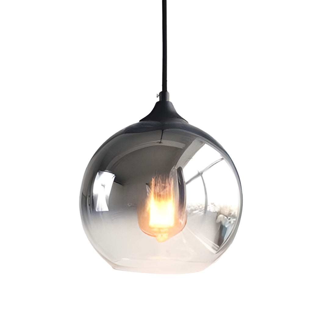 Gleam Pendant Light | Smokey Glass Globe for Kitchen Island Lighting