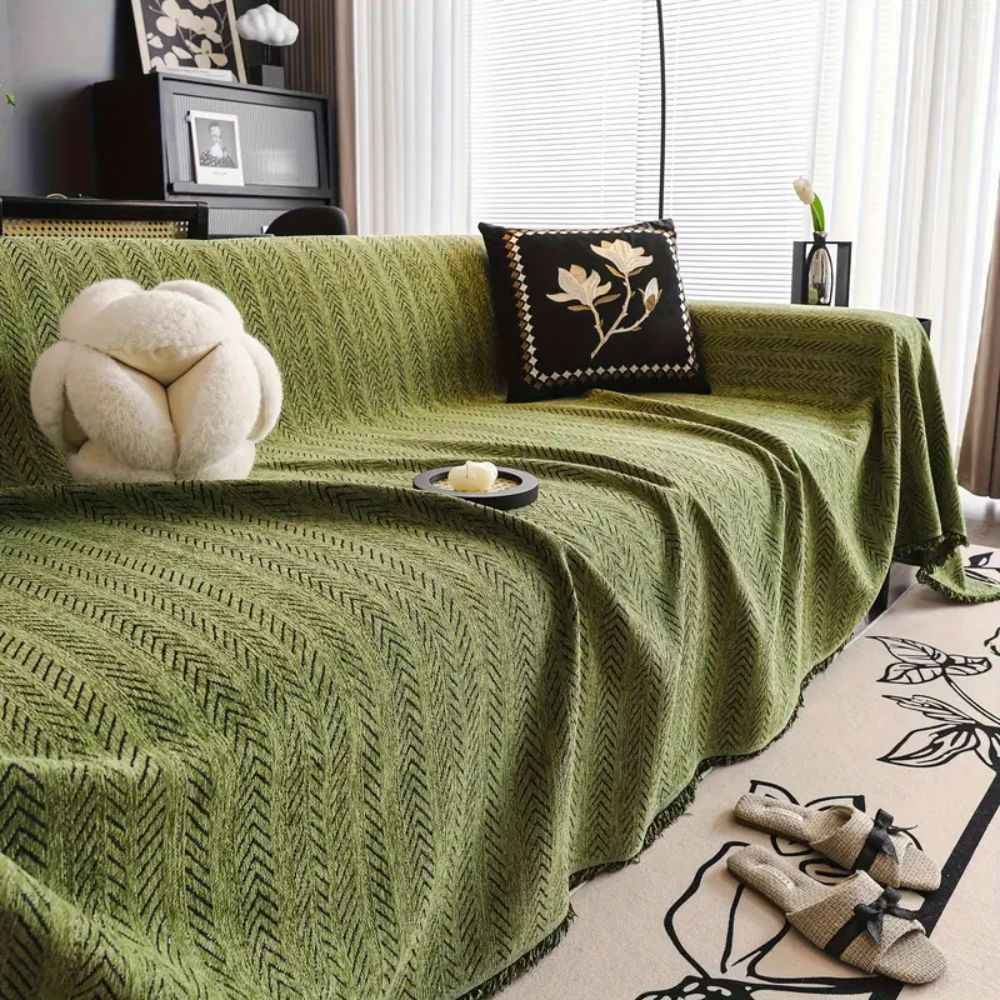Haven Chenille Sofa Cover | Non-Slip, Pet-Friendly Herringbone Design