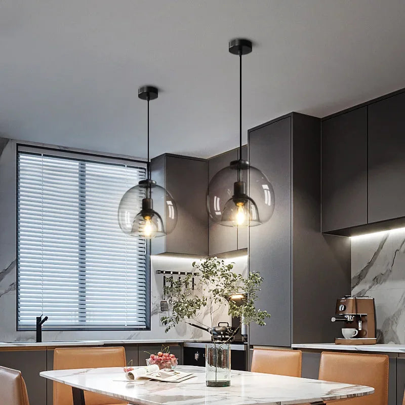 Haven Glass Pendant Light | Hand-Blown Art Deco Design, Indoor Hanging Lighting