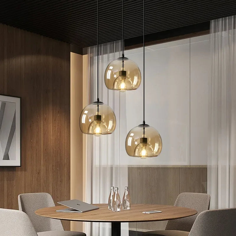 Haven Glass Pendant Light | Hand-Blown Art Deco Design, Indoor Hanging Lighting