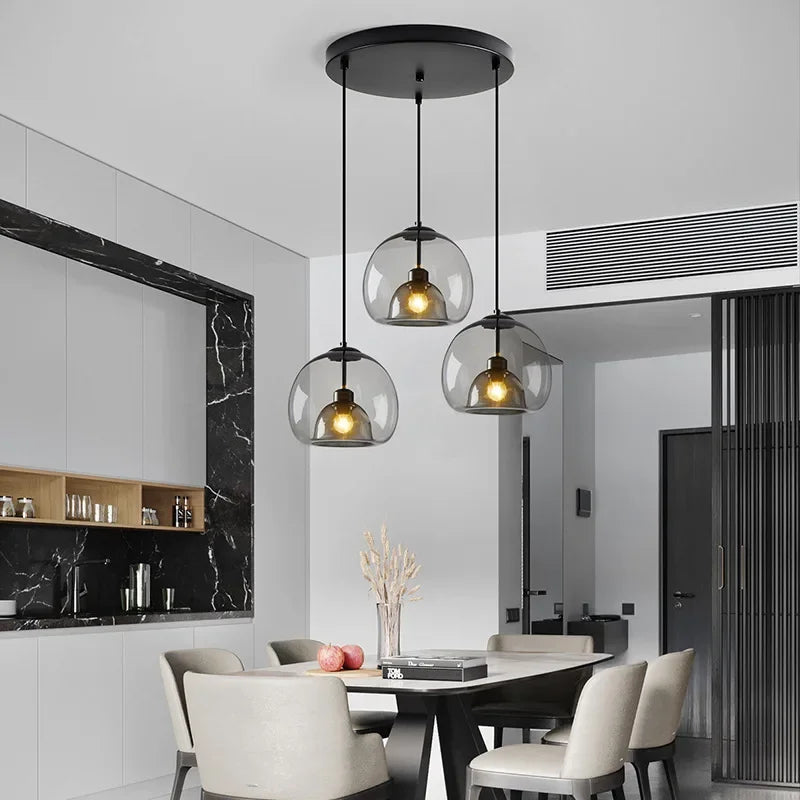 Haven Glass Pendant Light | Hand-Blown Art Deco Design, Indoor Hanging Lighting
