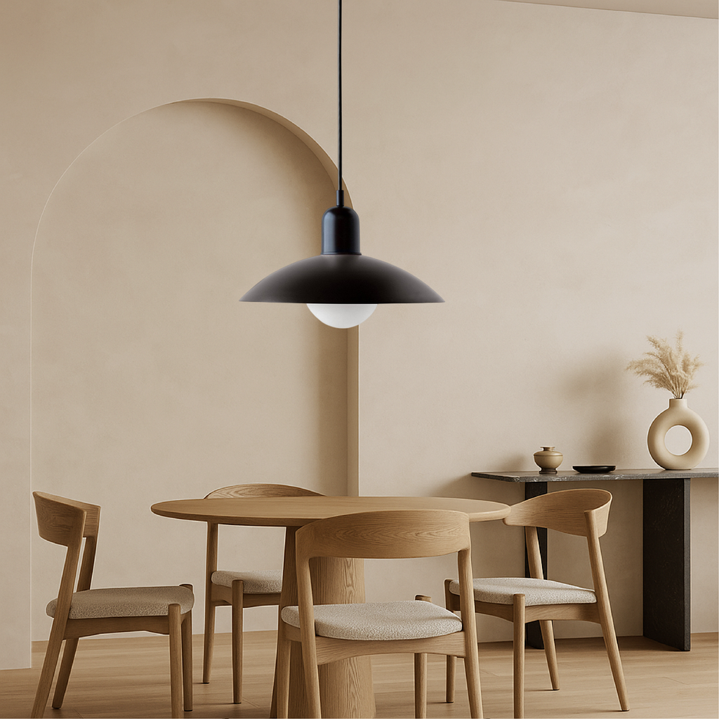 Haven Pendant Lighting | Curved Metal Shade, Adjustable Height for Kitchen Island