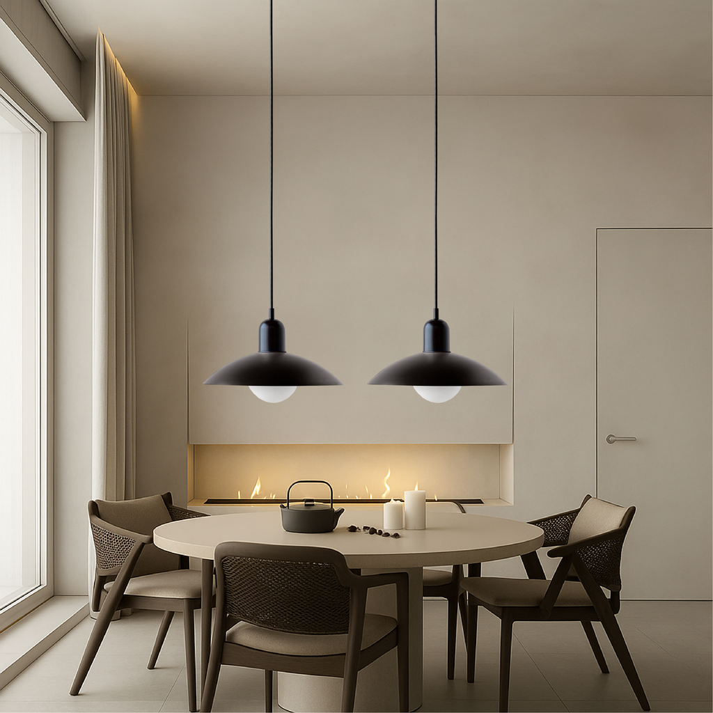 Haven Pendant Lighting | Curved Metal Shade, Adjustable Height for Kitchen Island