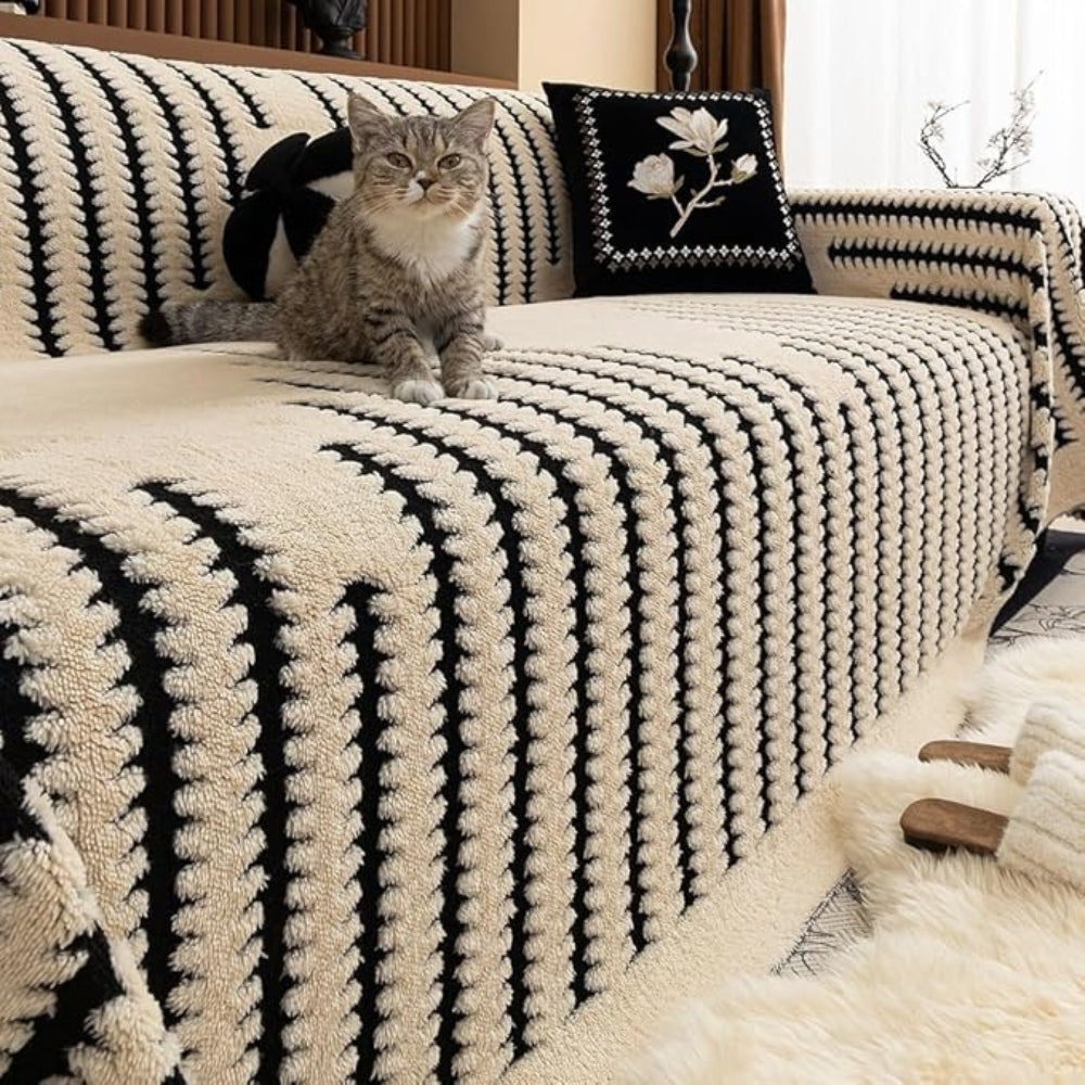 Haven Plush Sofa Cover | Tufted Microfiber Blend, Non-Slip