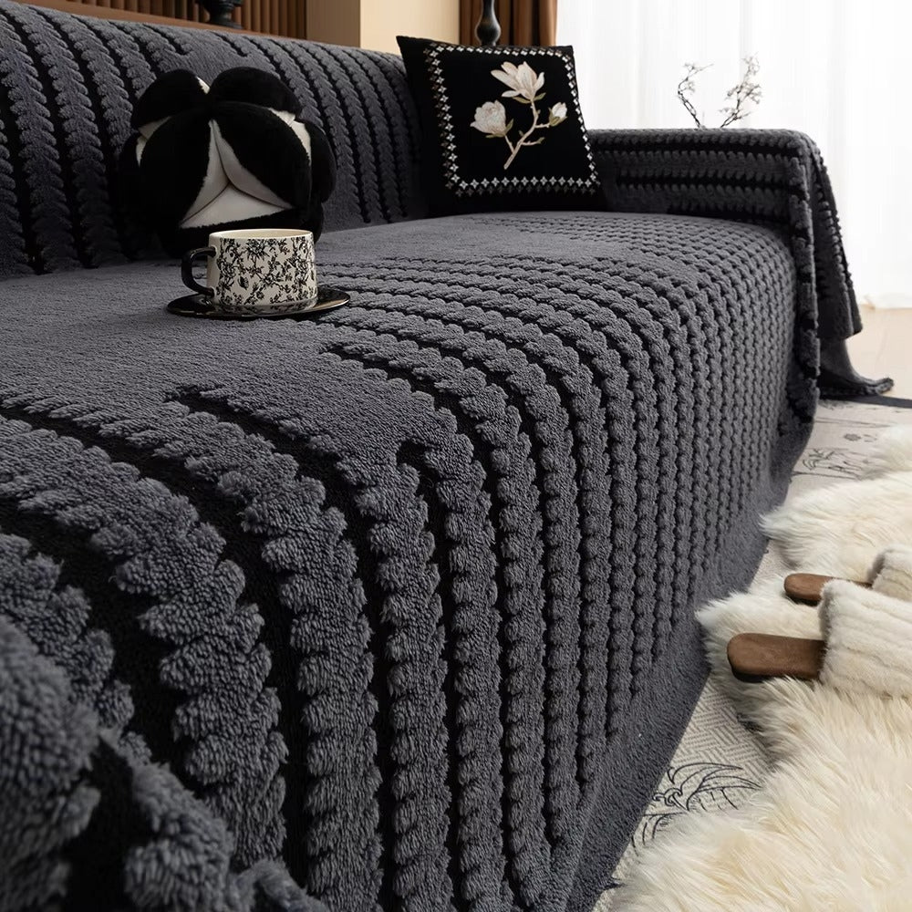 Haven Plush Sofa Cover | Tufted Microfiber Blend, Non-Slip