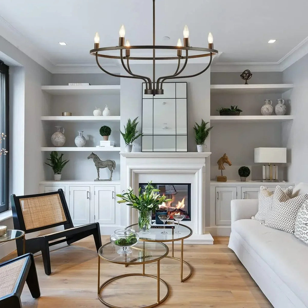 Hivo Hoop Chandelier | Metal, LED Light for Dining Room and Modern Spaces