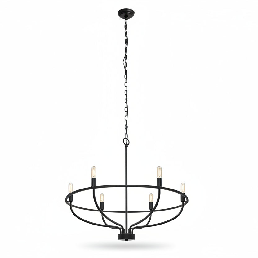 Hivo Hoop Chandelier | Metal, LED Light for Dining Room and Modern Spaces