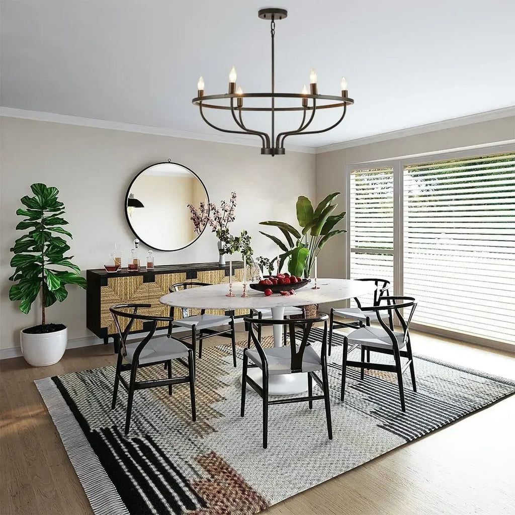 Hivo Hoop Chandelier | Metal, LED Light for Dining Room and Modern Spaces