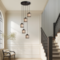 Iris Pendant Light | 5-Tier Glass Cascade, Adjustable Height