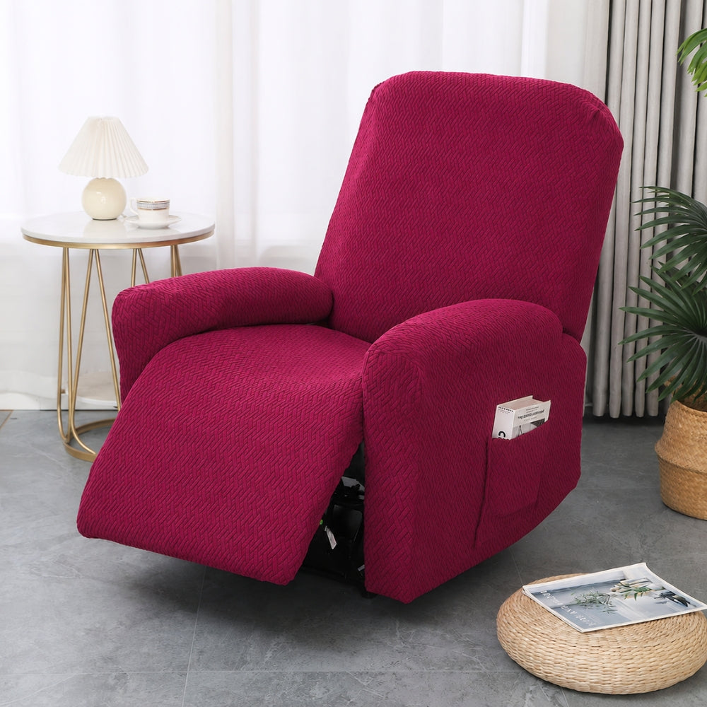 Juno Recliner Chair Cover | Soft Microfiber with Side Pocket, Full Coverage